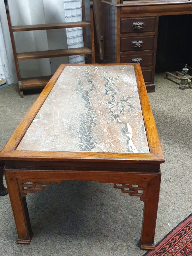 Antique Good Antique Marble Top Coffee Table 