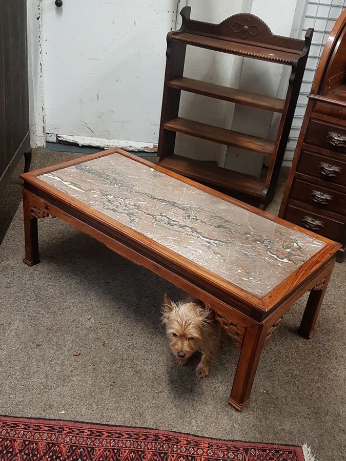 Antique Good Antique Marble Top Coffee Table 