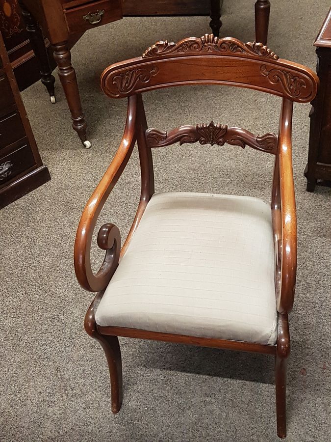 Good Antique Scroll Armchair Chair