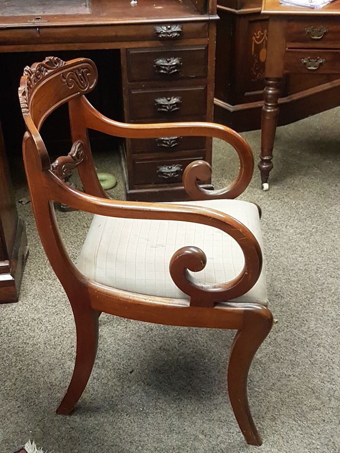 Antique Good Antique Scroll Armchair Chair