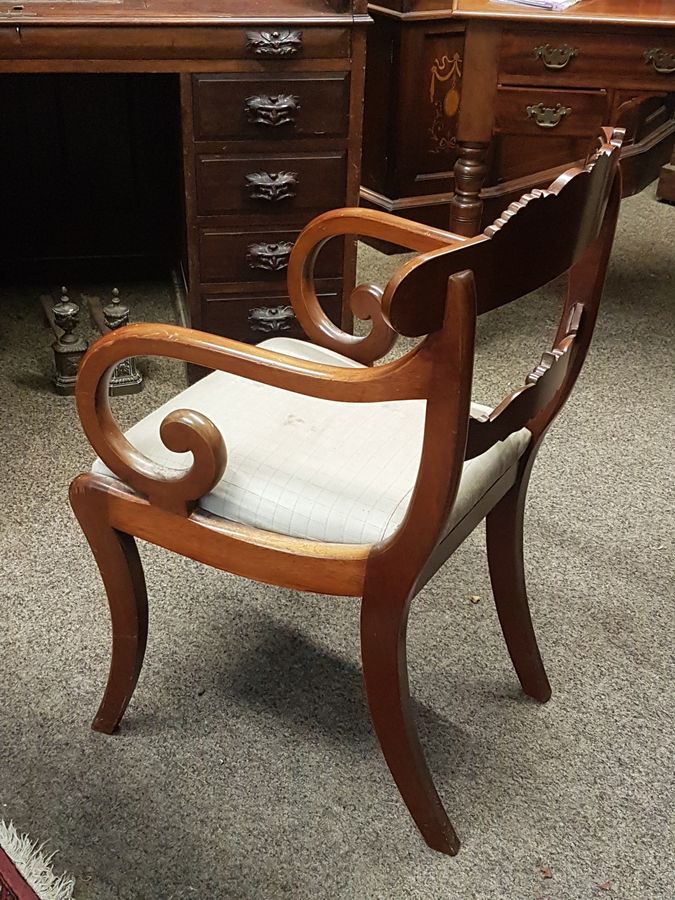 Antique Good Antique Scroll Armchair Chair