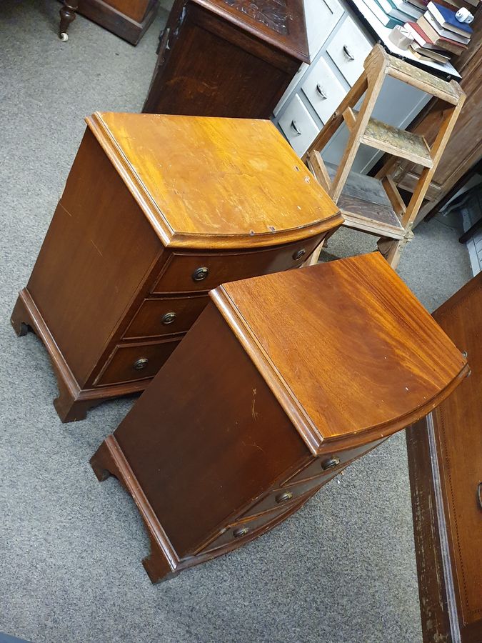 Antique Small Pair of 1920's Chest of Drawers Bedside Tables