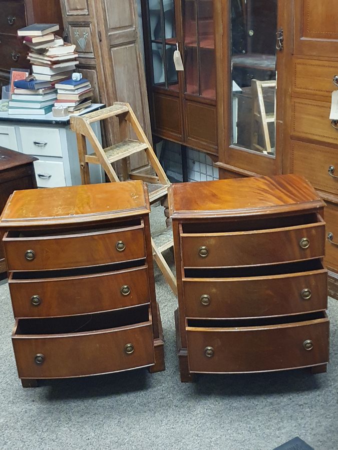 Antique Small Pair of 1920's Chest of Drawers Bedside Tables