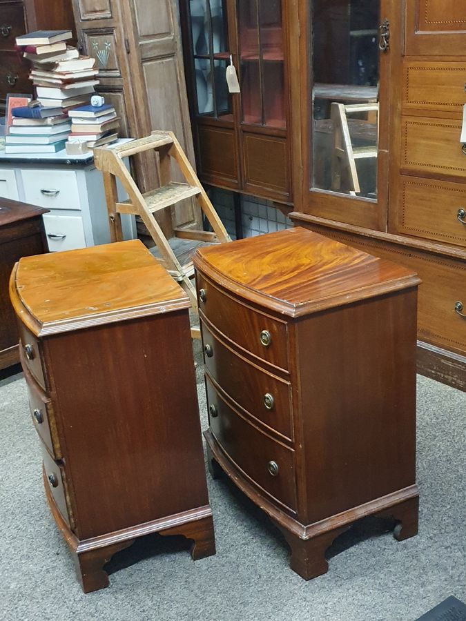 Antique Small Pair of 1920's Chest of Drawers Bedside Tables