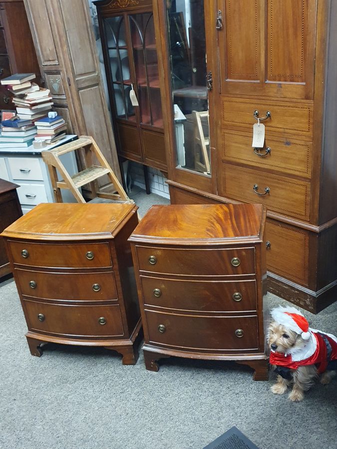 Antique Small Pair of 1920's Chest of Drawers Bedside Tables