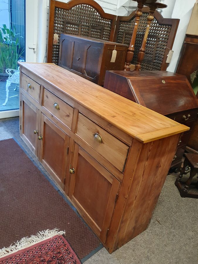 Antique Antique Pine Dresser Base Sideboard 