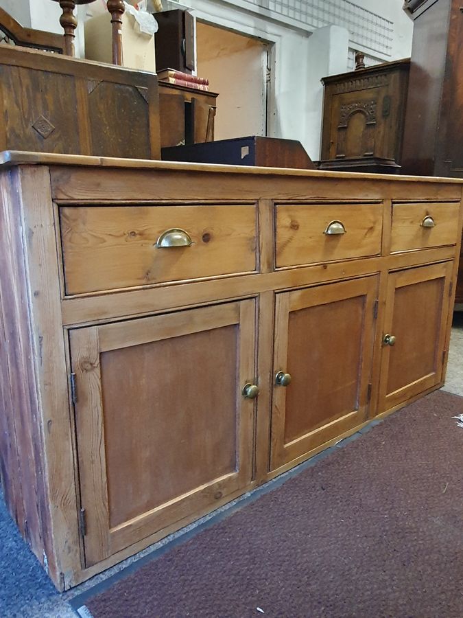 Antique Antique Pine Dresser Base Sideboard 