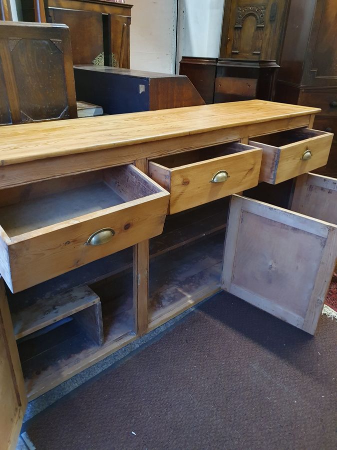 Antique Antique Pine Dresser Base Sideboard 