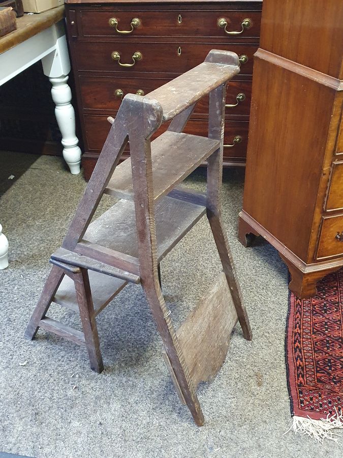 Antique Antique Edwardian Metamorphic Library Step Chair 