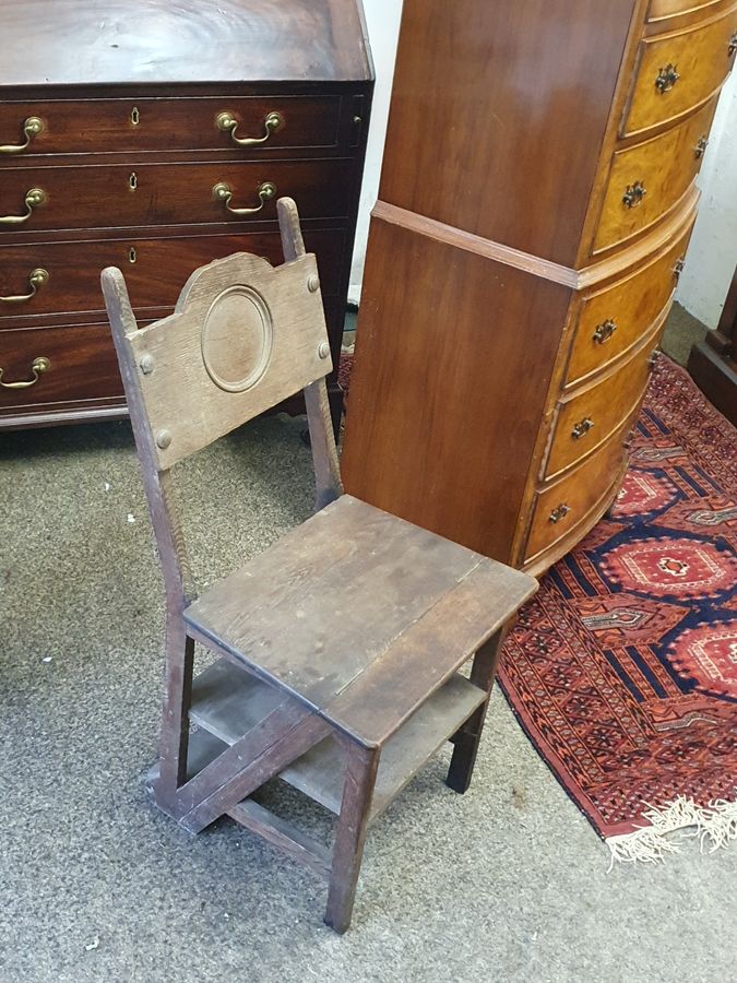 Antique Antique Edwardian Metamorphic Library Step Chair 