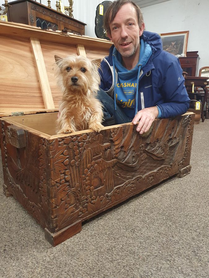 Antique Good Antique Chinese Camphor Box Chest 