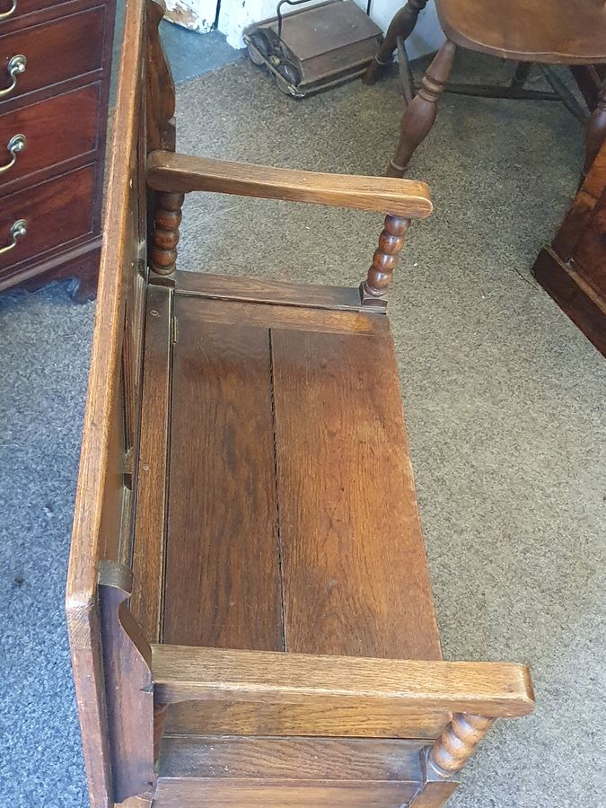 Antique Small Antique 1920's Monks Bench Hall Seat Table 