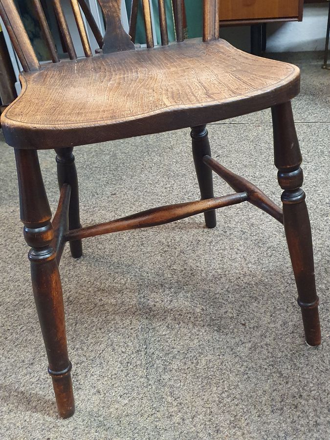 Antique Antique Pair of Country Kitchen Dining Chairs 