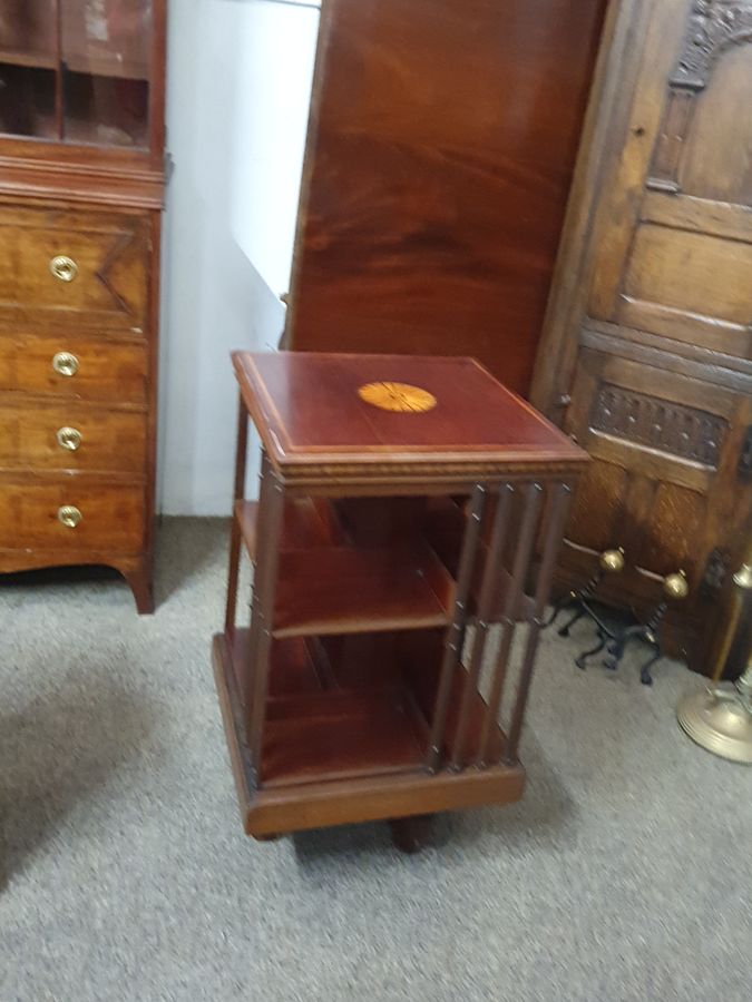 Antique Good Antique Maple & Co London Revolving Bookcase 