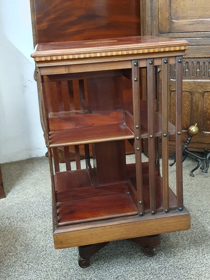 Antique Good Antique Maple & Co London Revolving Bookcase 