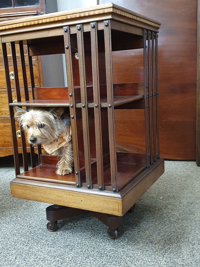 Antique Good Antique Maple & Co London Revolving Bookcase 