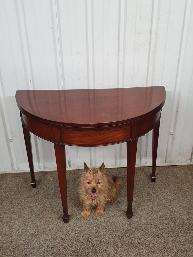 Antique Good Antique Georgian Demi Lune Card Games Side Table 