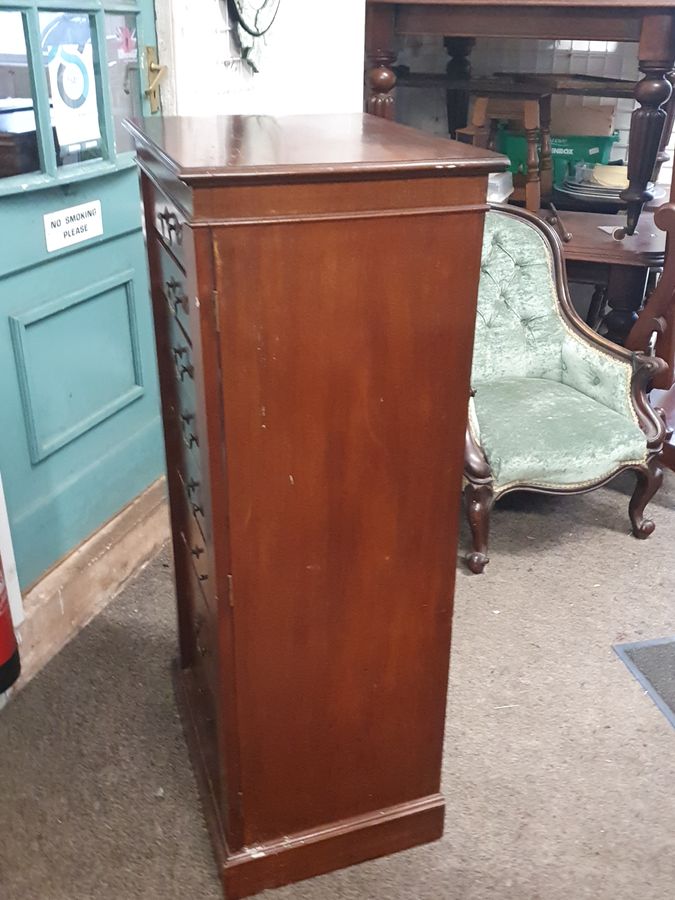 Antique Good Antique Pedestal Wellington Chest of Drawers 