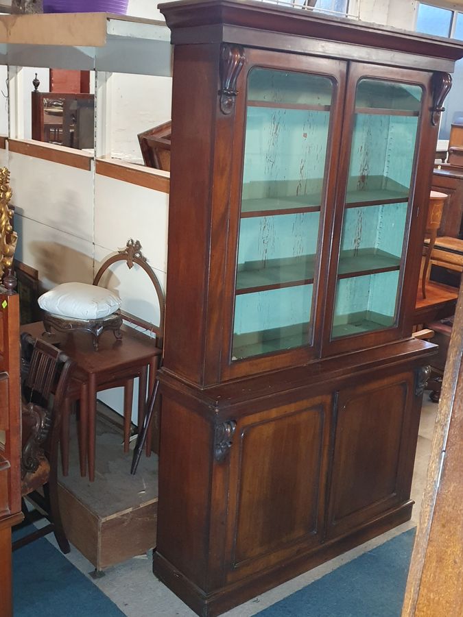 Antique Victorian Glazed Top Bookcase