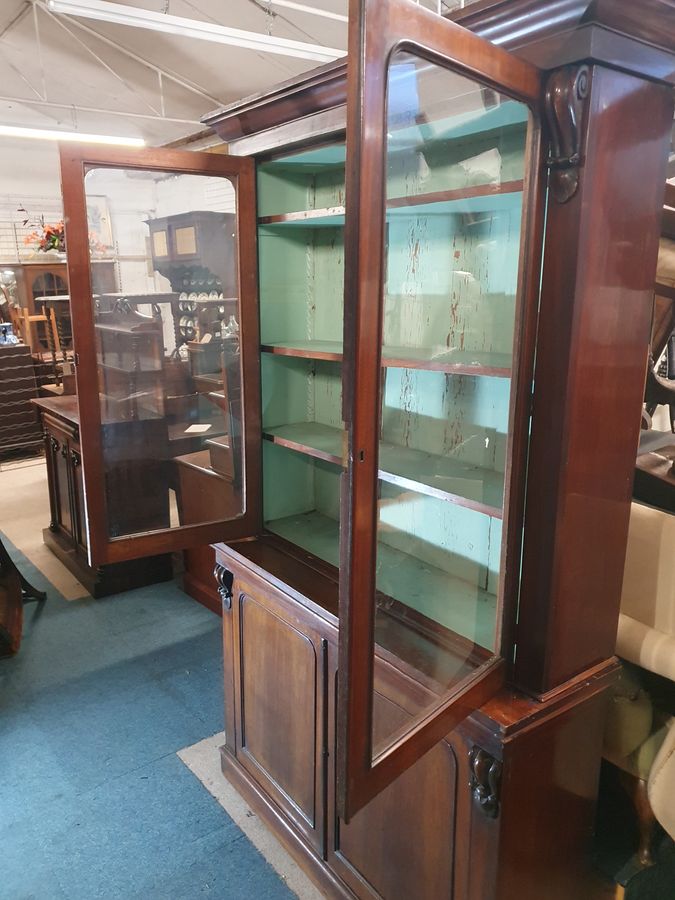 Antique Antique Victorian Glazed Top Bookcase 