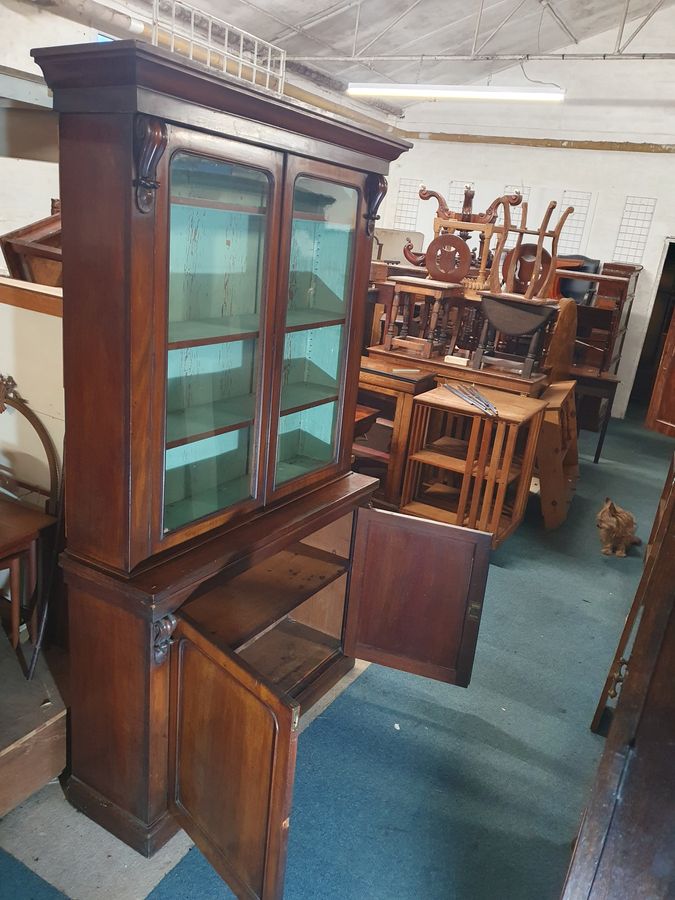 Antique Antique Victorian Glazed Top Bookcase 