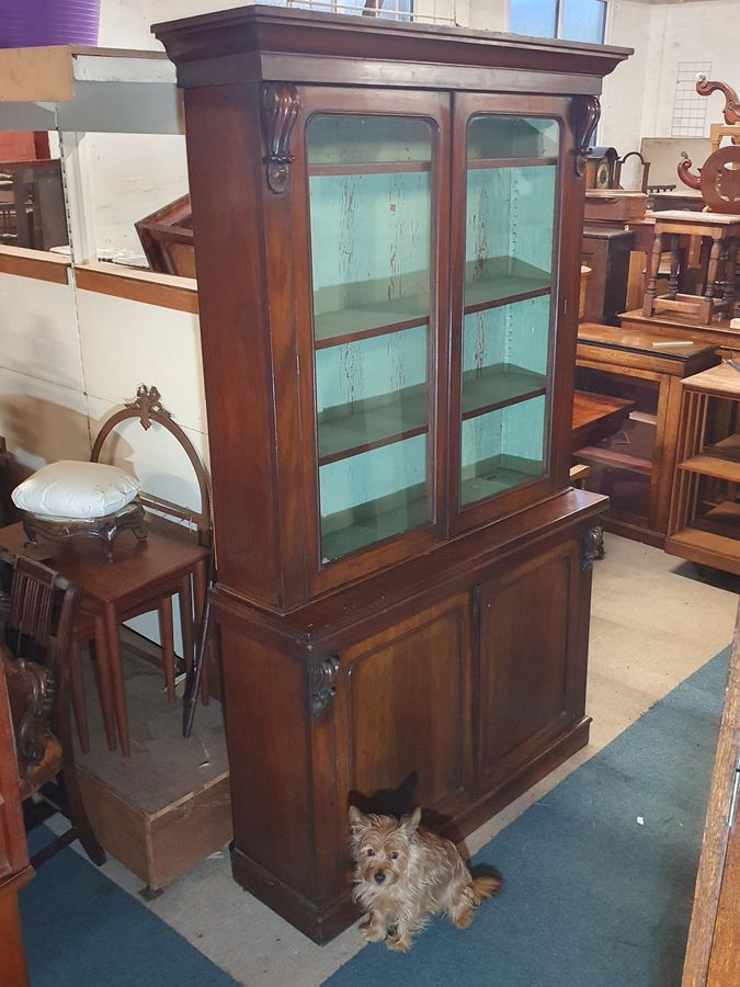 Antique Antique Victorian Glazed Top Bookcase 