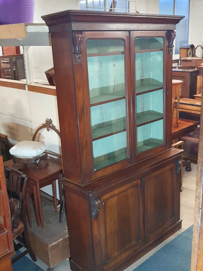 Antique Antique Victorian Glazed Top Bookcase 