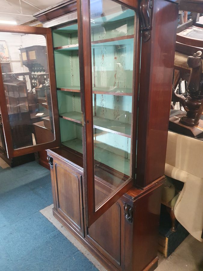 Antique Antique Victorian Glazed Top Bookcase 