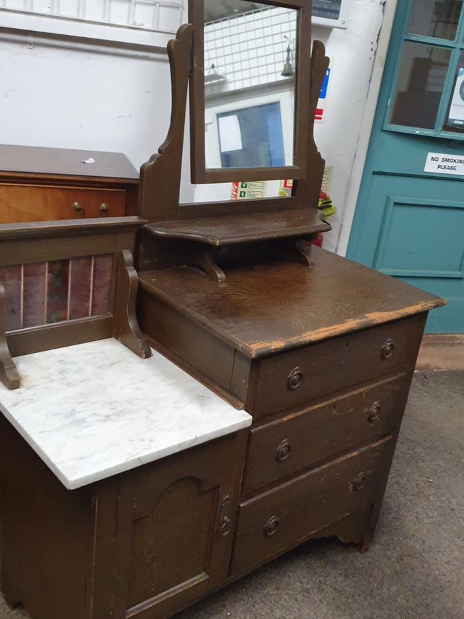 Antique Small Antique Pine Dressing  Washstand Table 