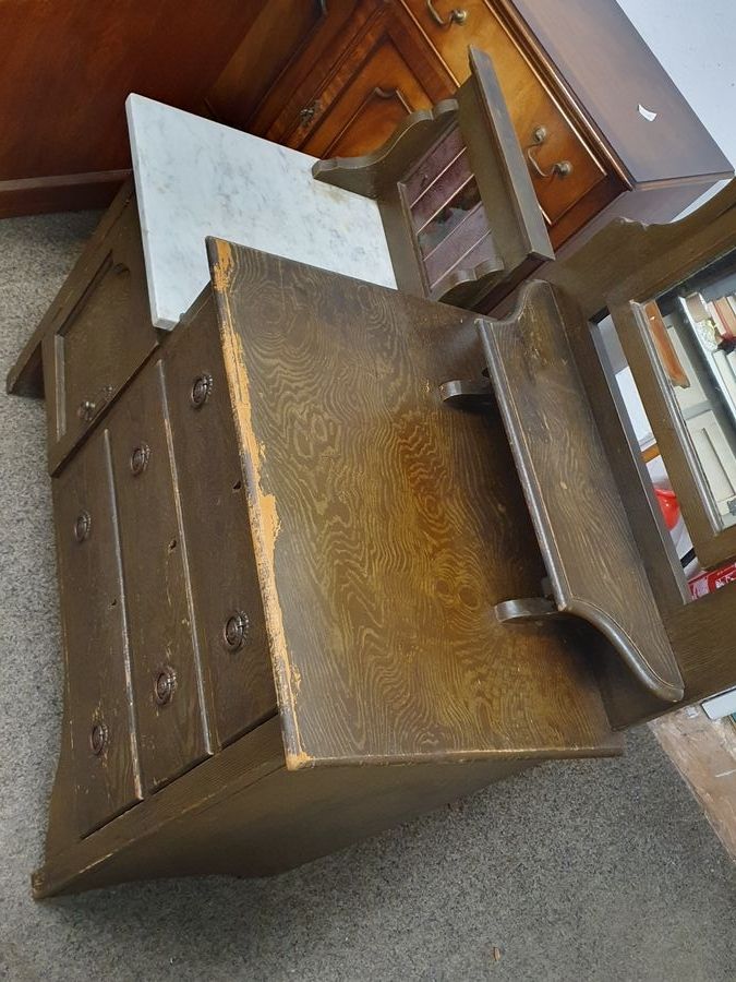 Antique Small Antique Pine Dressing  Washstand Table 