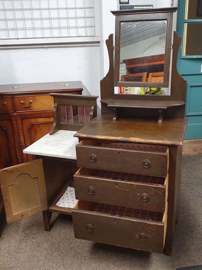 Antique Small Antique Pine Dressing  Washstand Table 