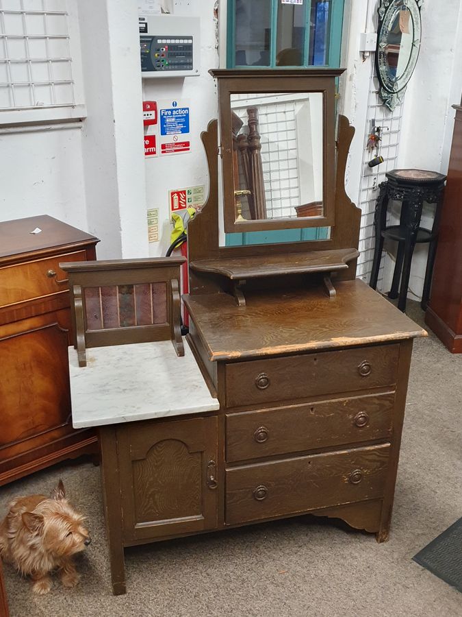 Antique Small Antique Pine Dressing  Washstand Table 