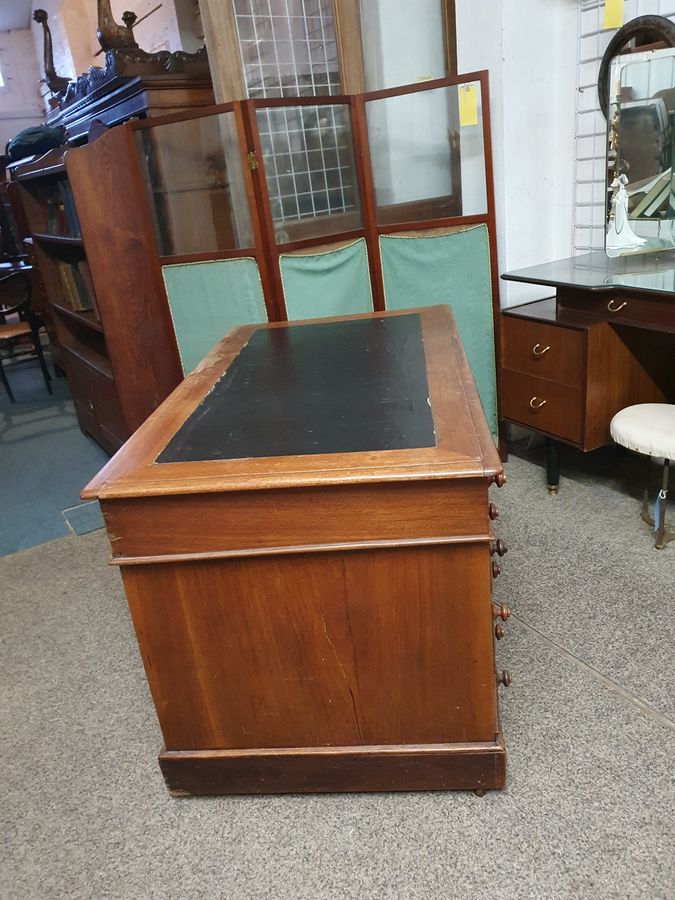 Antique Antique Victorian Oak Writing Table Desk 