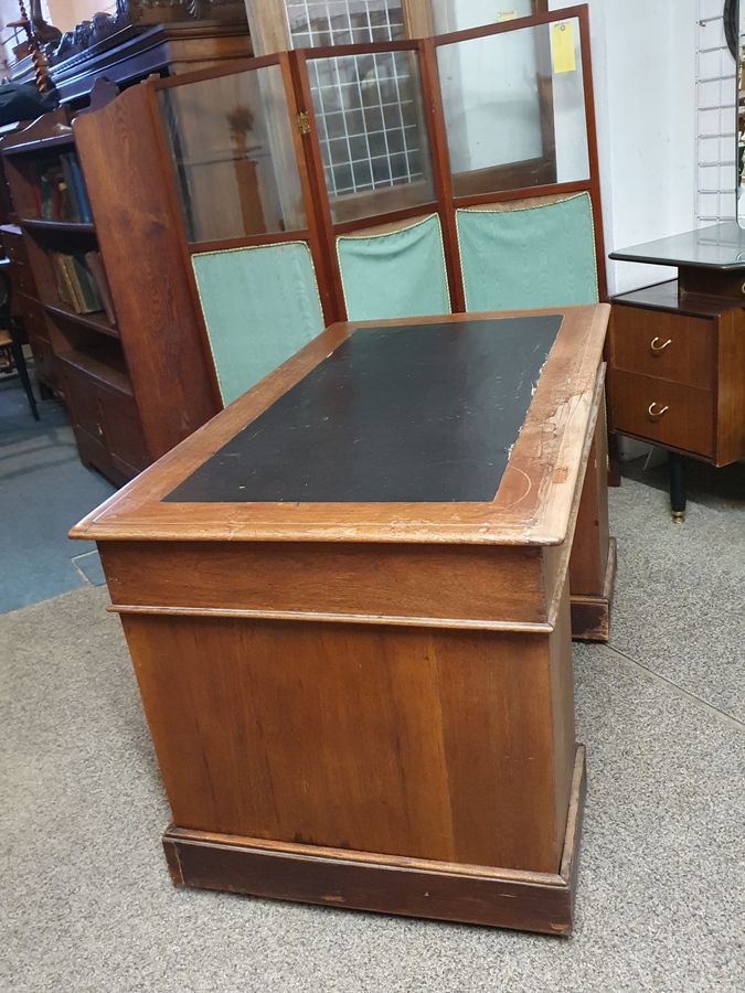 Antique Antique Victorian Oak Writing Table Desk 