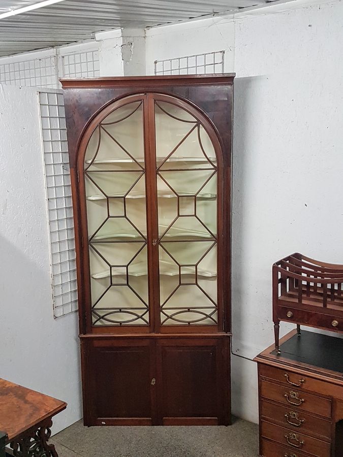 Antique Tall Antique Georgian Corner Display Cabinet 