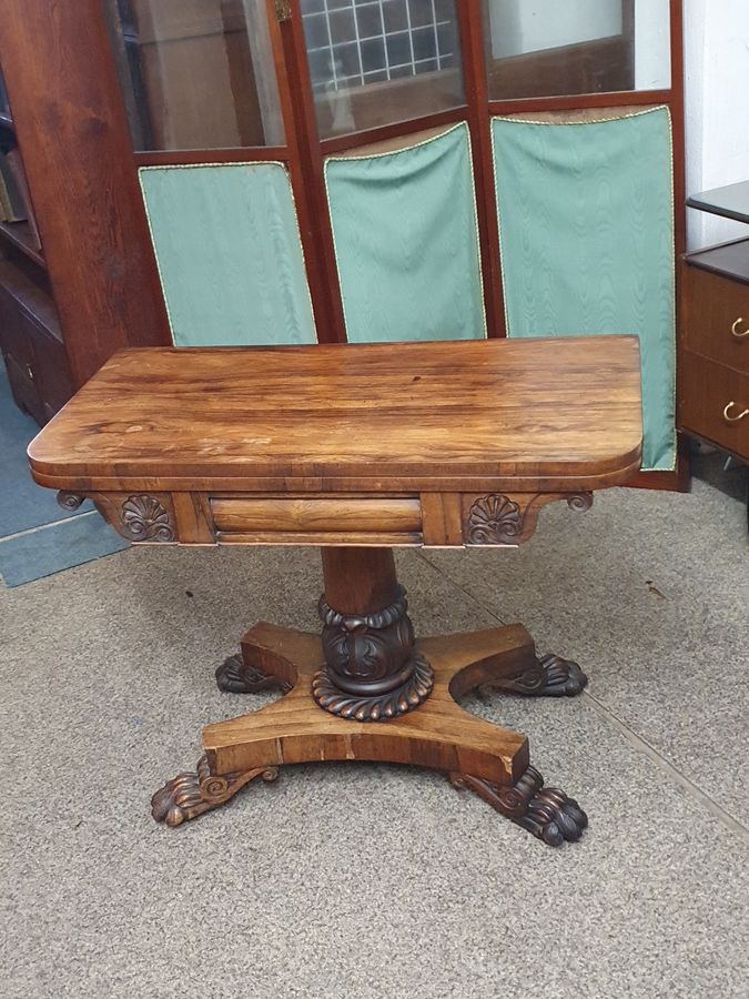 Antique Rosewood Card Games Side Table