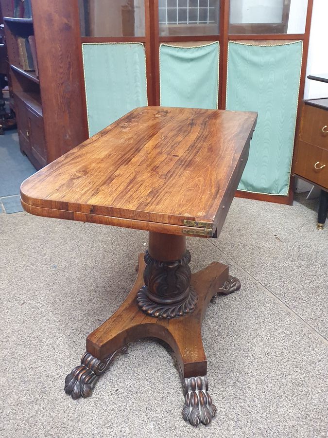 Antique Antique Rosewood Card Games Side Table 