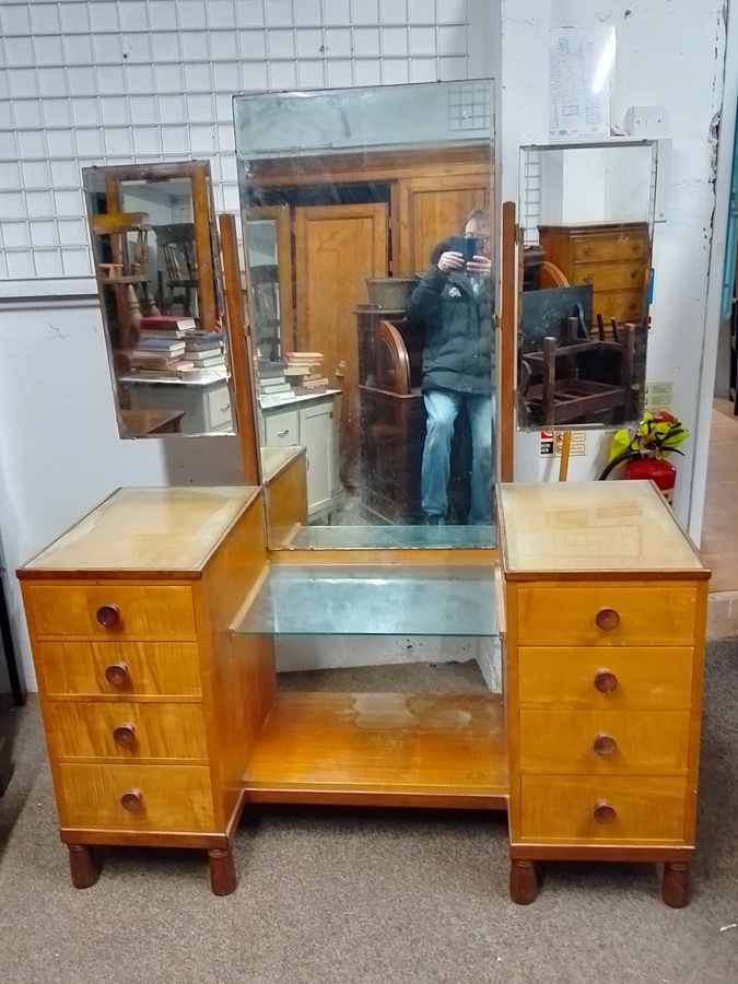 Large Triple Mirror Retro 1960's Gordon Russell Style Dressing Table