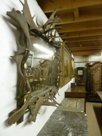 Antique Antler Mirror