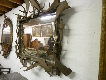 Antique Antler Mirror