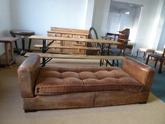 Antique Leather Settee