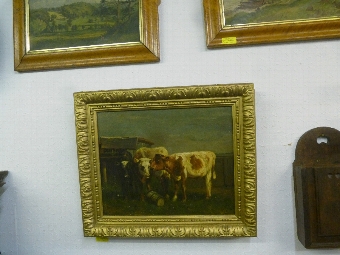 Antique Painting of Cows