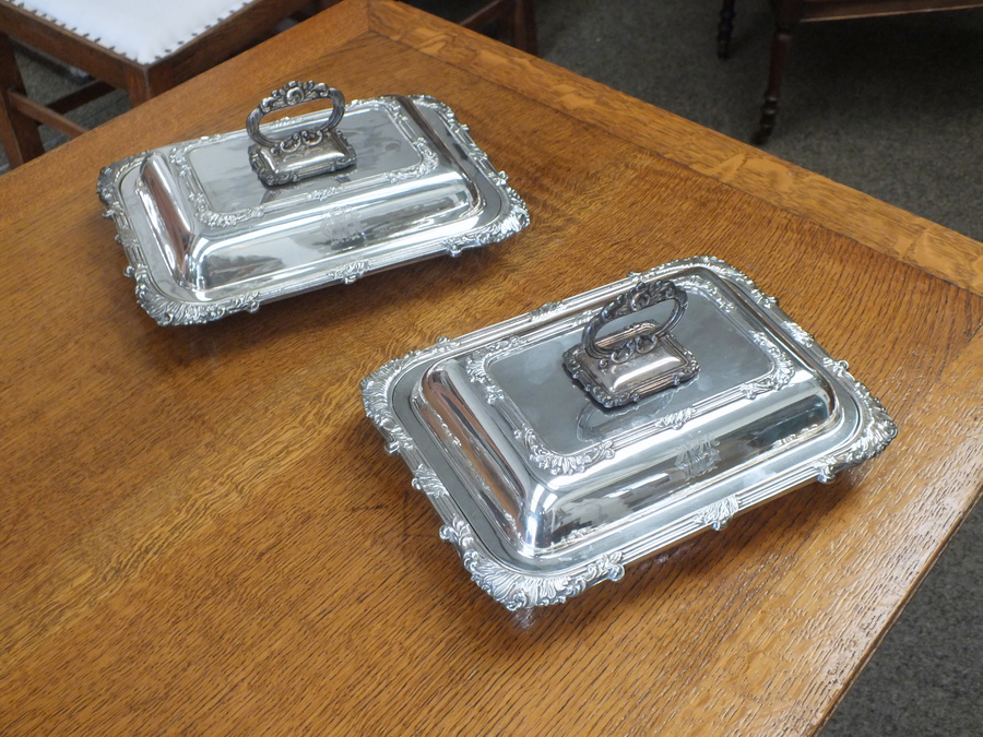 Antique Pair of Serving Dishes