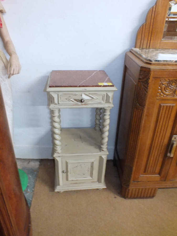 Antique Painted Bedside Cabinet
