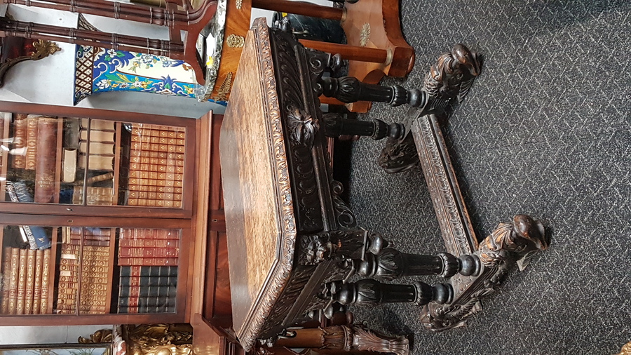 Antique Antique Dolphin Oak Table 