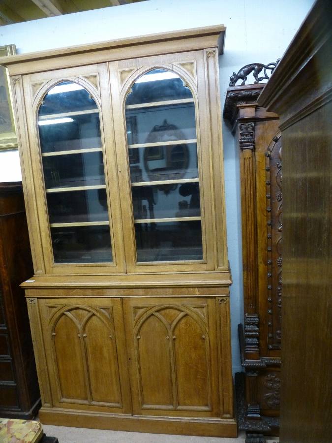 Antique Gothic Bookcase