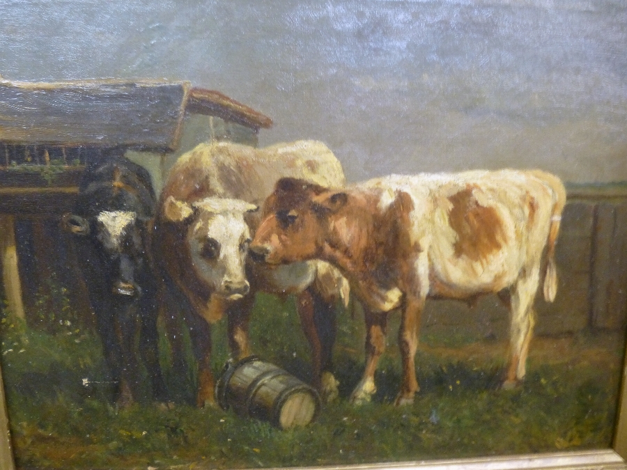 Antique Painting of Cows