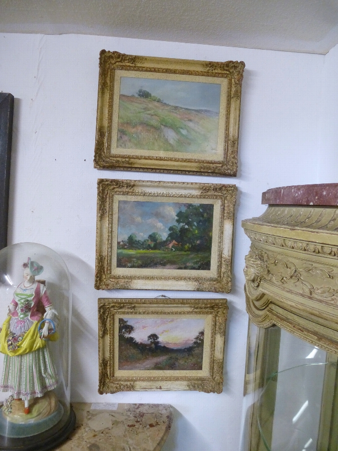Antique Set of 3 Paintings ANTIQUES.CO.UK