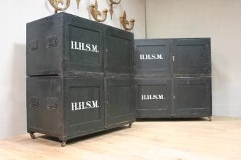 A pair of C19th Campaign cabinets