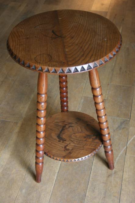 Antique A C19th bobbin turned cricket table